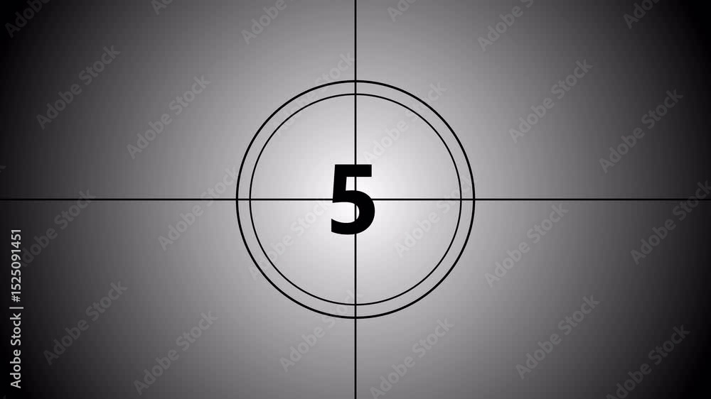 10 seconds countdown timer animation, old style, retro projector style from ten to zero, in 4k ,Retro movie style countdown animated video.