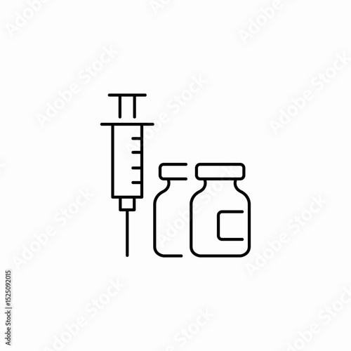 vaccine bottles icon sign vector