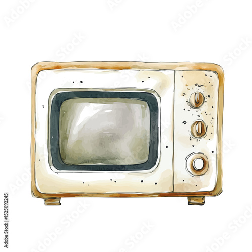 My Watercolor illustration, illustration microwave oven painting isolated on a white background, illustration, AI painting design, vector illustration set, eps format