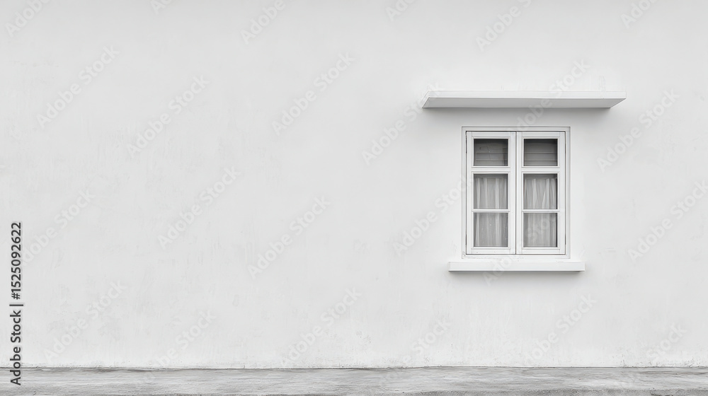 Fototapeta premium minimalist scene of abandoned building focusing on single window