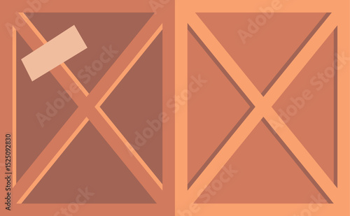 Wooden crate container vector illustration
