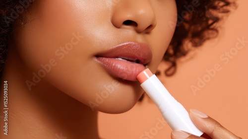 Wallpaper Mural Close-up of a person applying tinted lip balm. Torontodigital.ca