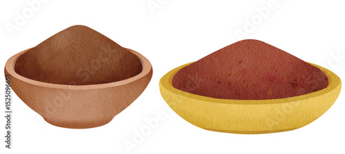 Brown Spice Powder for Culinary Illustration