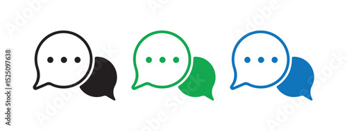 Color message envelope line art icon. Message bubbles vector. Conversation, SMS, Notification, Group Chat. Vector illustration