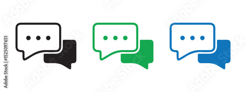 Color message envelope line art icon. Message bubbles vector. Conversation, SMS, Notification, Group Chat. Vector illustration