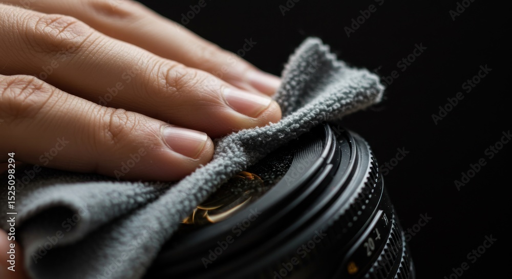 Fototapeta premium Hand cleaning cloth closeup