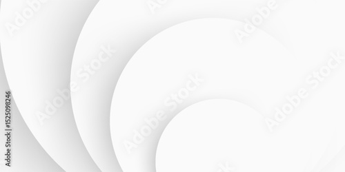 Abstract Futuristic 3d White Architecture Circular Concentric Background. White circle abstract background. Circular Building. Geometric technology design. White tunnel background.