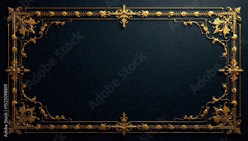 Intricate gold arabesque design on dark background, flourish, islamic ornament