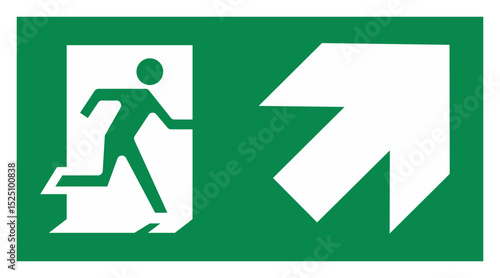 Fire exit up right sign