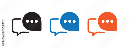 Color message envelope line art icon. Message bubbles vector. Conversation, SMS, Notification, Group Chat. Vector illustration