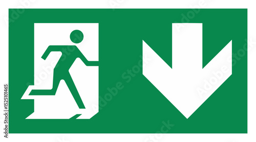 Fire exit down sign