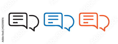 Color message envelope line art icon. Message bubbles vector. Conversation, SMS, Notification, Group Chat. Vector illustration