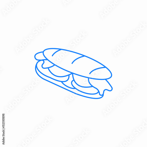 baguet sandwich icon sign vector