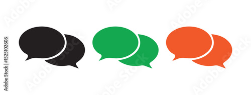 Color message envelope line art icon. Message bubbles vector. Black chat box symbol. Vector illustration