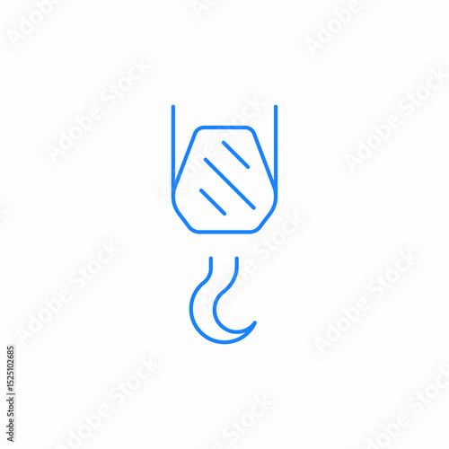 crane hook icon sign vector
