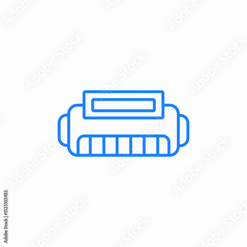 harmonica musical instrument icon sign vector