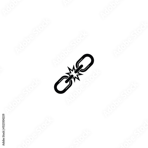 Silhouette of a broken chain icon symbolizing network disconnection