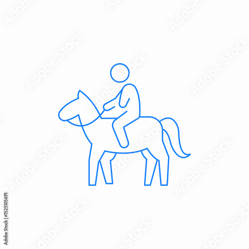 horse rider icon sign vector