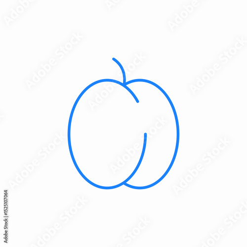 peach fruit icon sign vector