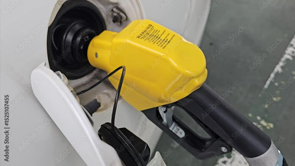 A scene of filling a car's gas tank A scene of filling a car's gas tank