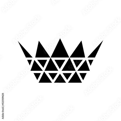 Abstract geometric crown logo constructed from triangle shapes.

