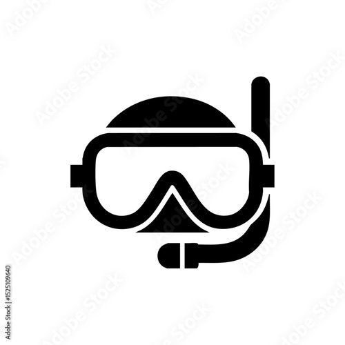 Minimalist vector icon of a diving mask and snorkel representing underwater activities.


