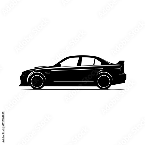 Sleek sports car outline in clean minimalist style.