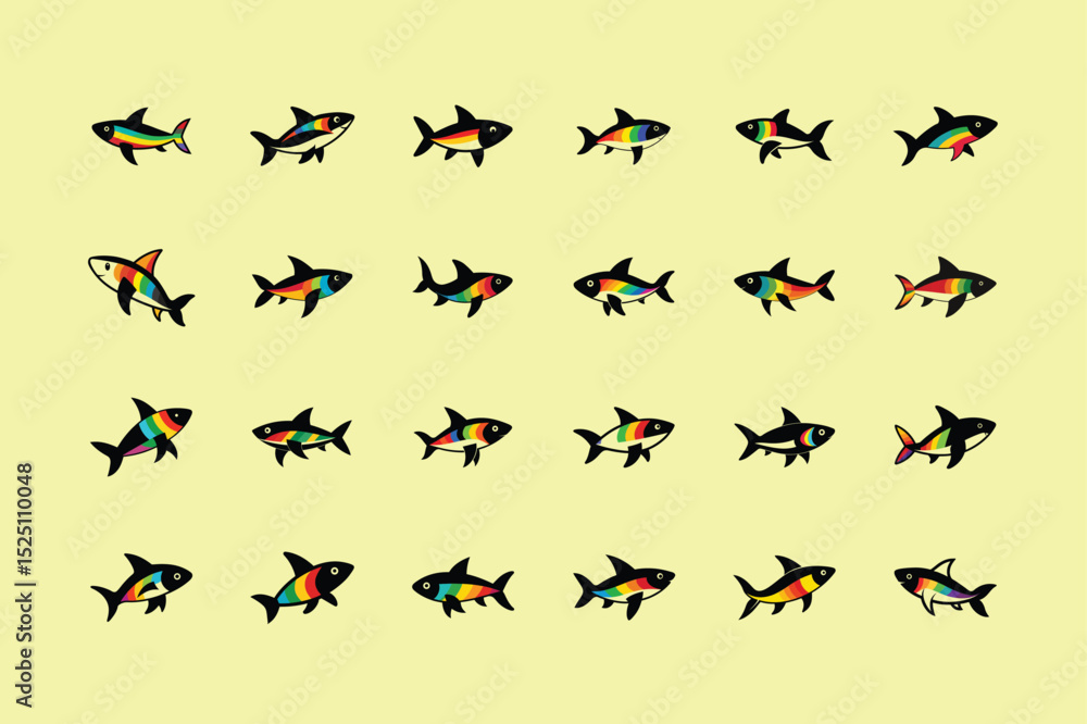 Rainbow Shark, aquarium fish vector art illustration Rainbow Shark, aquarium fish vector art illustration