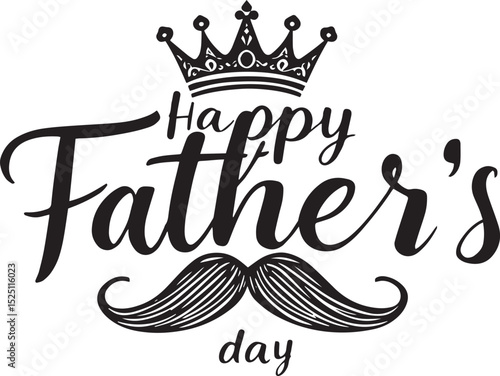Happy father's day greeting design with a crown and a mustache graphic element