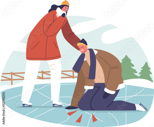 People winter trauma on rink