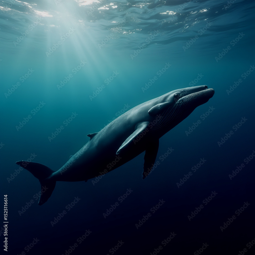 Fototapeta premium whale in a great ocean
