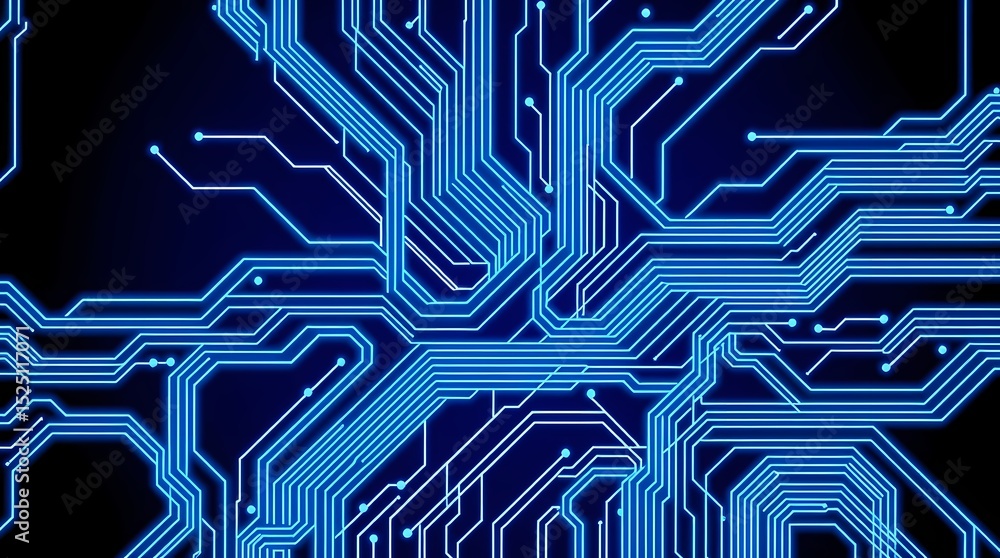 Abstract Blue Circuit Board Pattern High-Resolution Technology Background Abstract Blue Circuit Board Pattern High-Resolution Technology Background