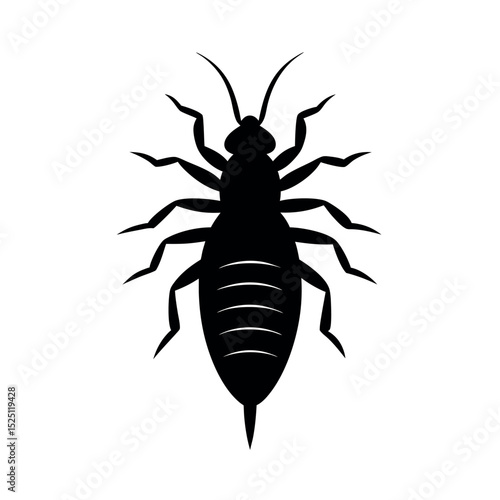 Barklice Insect Silhouette Vector Illustration