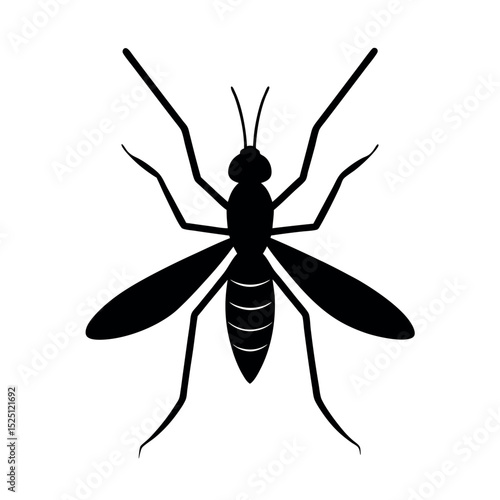 Giant Water Bug Insect Silhouette Vector Illustration