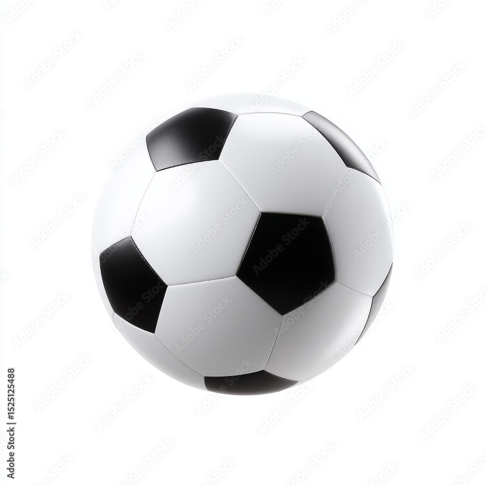 A classic soccer ball rests on a clean white background. Perfect for sports themes and activities. An icon of teamwork and competition. Essential for soccer lovers and athletes. AI A classic soccer ball rests on a clean white background. Perfect for sports themes and activities. An icon of teamwork and competition. Essential for soccer lovers and athletes. AI
