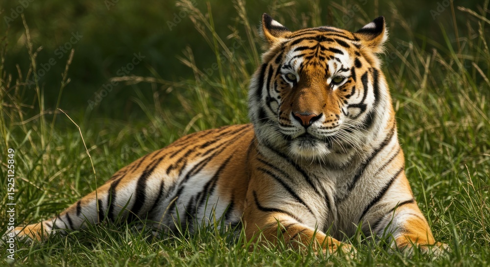 Tiger in grassy area Tiger in grassy area