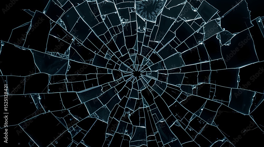 Obraz premium Shattered Glass A Close-Up View of Broken Glass Texture