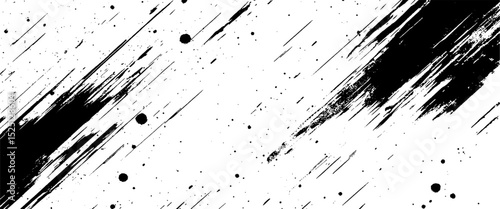 Vector black splatter watercolor grunge pattern design brush strokes overlay texture