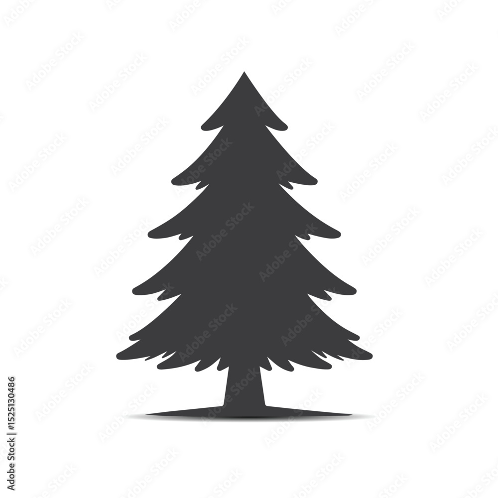 Obraz premium Simple black silhouette of a Christmas tree