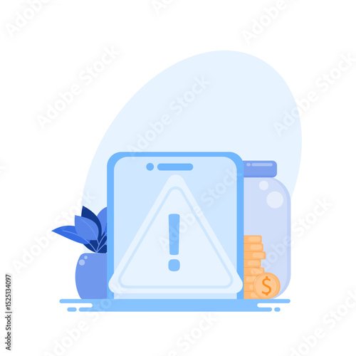 The concept of a fraud and illegal online loan warning, can be used on landing pages, websites, and banners.