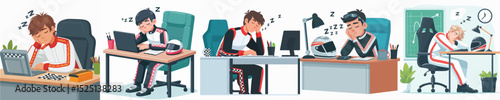 vector racer sleeping on desk