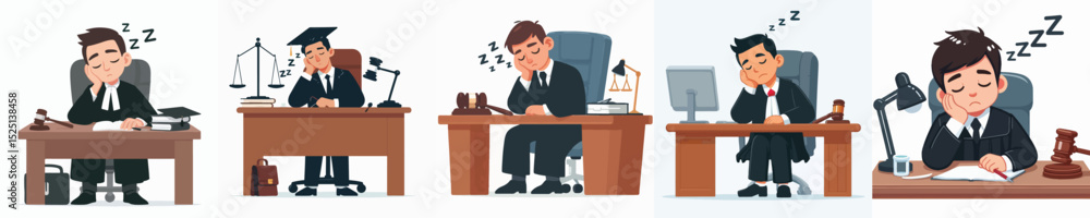 vector judge sleeping on desk vector judge sleeping on desk
