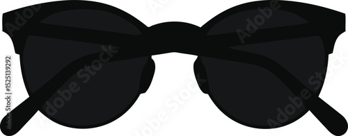 Classic Black Silhouette Vector of a Stylish Pair of Sunglasses