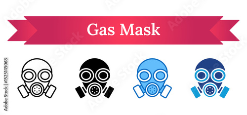 Gas Mask Multi Style - Industrial gas mask, representing protection against airborne hazards and toxic environments