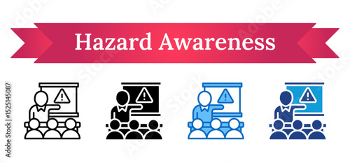 Hazard Awareness Multi Style - Instructor teaching about warning signs, symbolizing risk awareness and preventive safety instruction