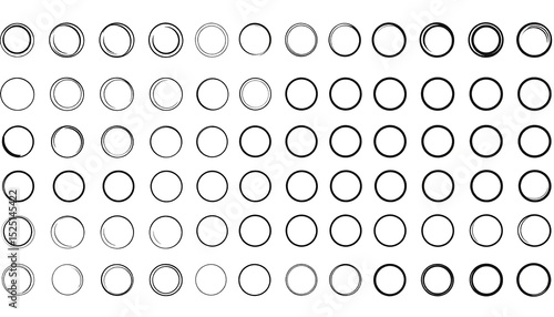 Circle Frame Set with Graphic Design.