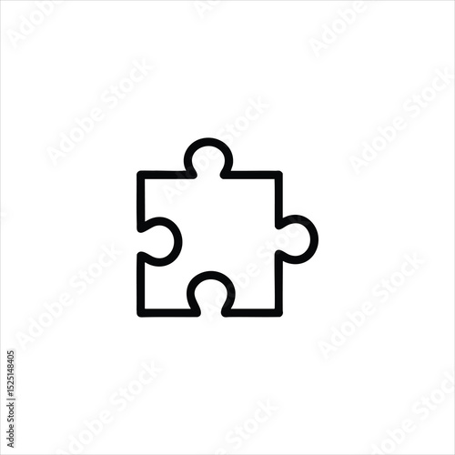 Jigsaw Puzzle Piece Line Icon Vector