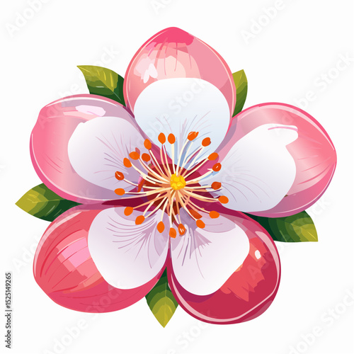 梅のアニメ風ベクター背景透過素材