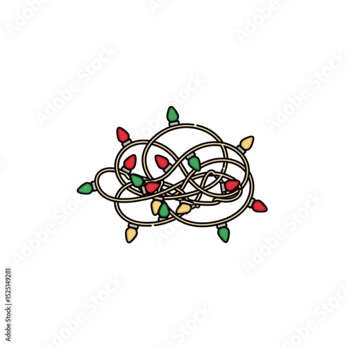 Tangled Christmas lights – refers to decoration stress or chaos