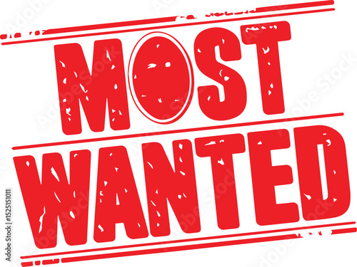 Most wanted red stamp text